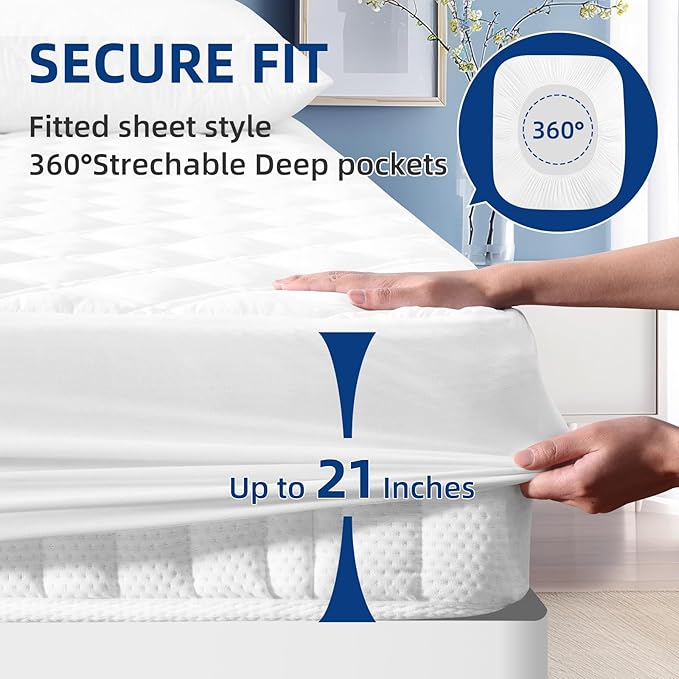 MEELUS California King Mattress Protector, Breathable Waterproof Cal King - Image 5