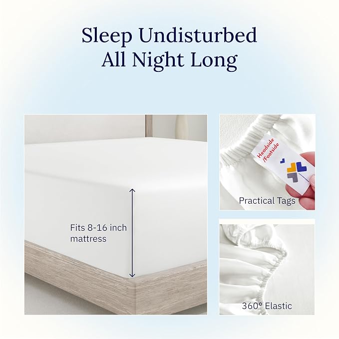 California Design Den Deep Pocket King Fitted Sheet, Soft 400 Thread Count 100% - Image 7