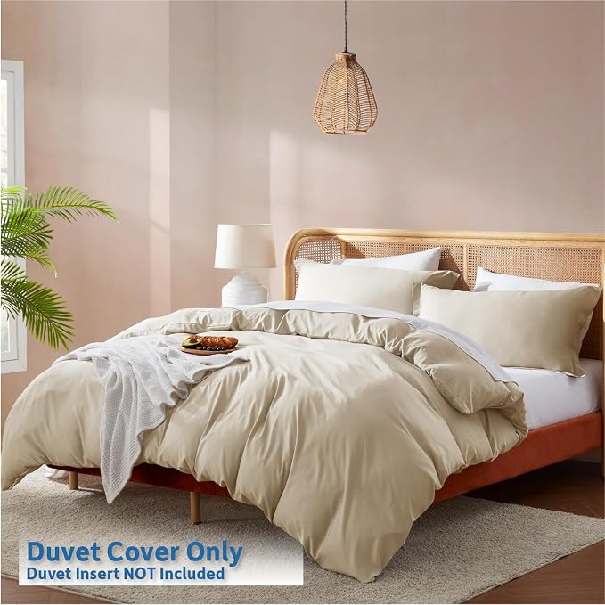 Nestl Beige Cream California King Duvet Cover Sets - Image 2