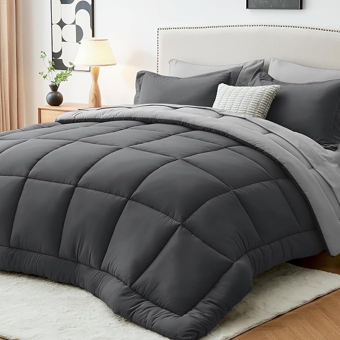 Sasttie Full Size Comforter Sets, 7 Pieces Bed in a Bag Full, Complete Bedding by SASTTIE