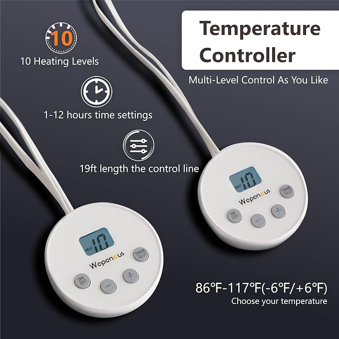 Wapaneus Heated Blanket Electric King Size 90"x100"-Dual Control - Image 6