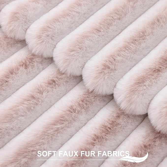 Pallene Faux Fur Plush Throw Pillow Covers 16x16 Set of 2, Luxury Soft Fluffy - Image 2