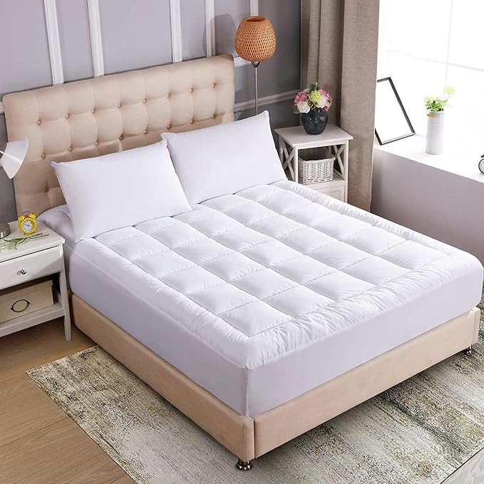 WhatsBedding Waterproof Mattress Pad Twin Size Cotton Top Down Alternative - Image 7