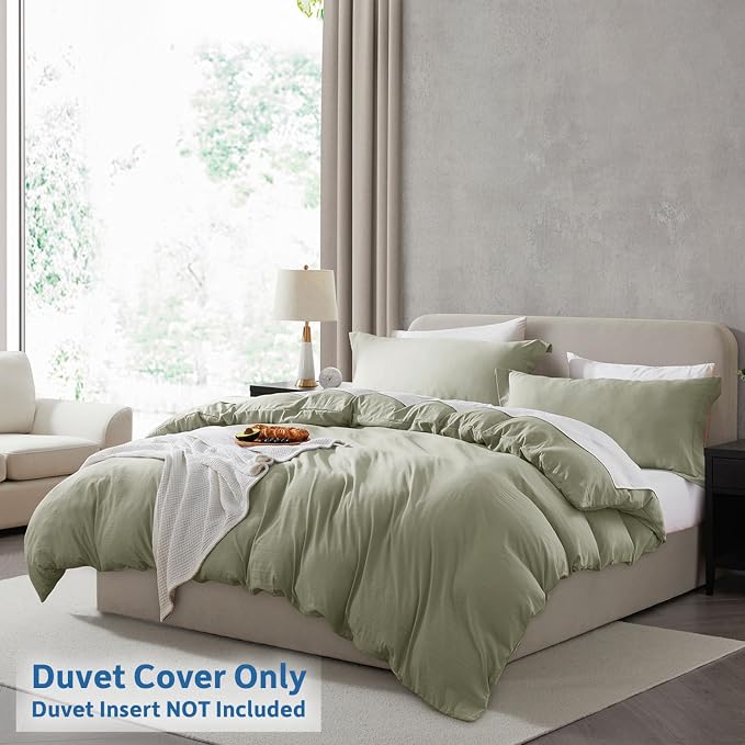 Nestl Light Sage Duvet Cover Queen Size - Image 2