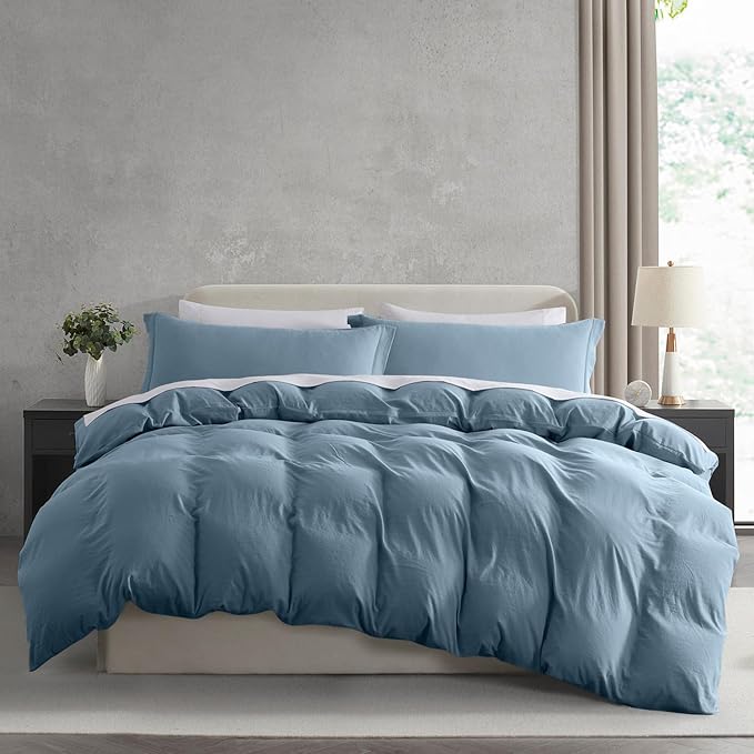 Nestl Stone Blue California King Duvet Cover Sets by Nestl