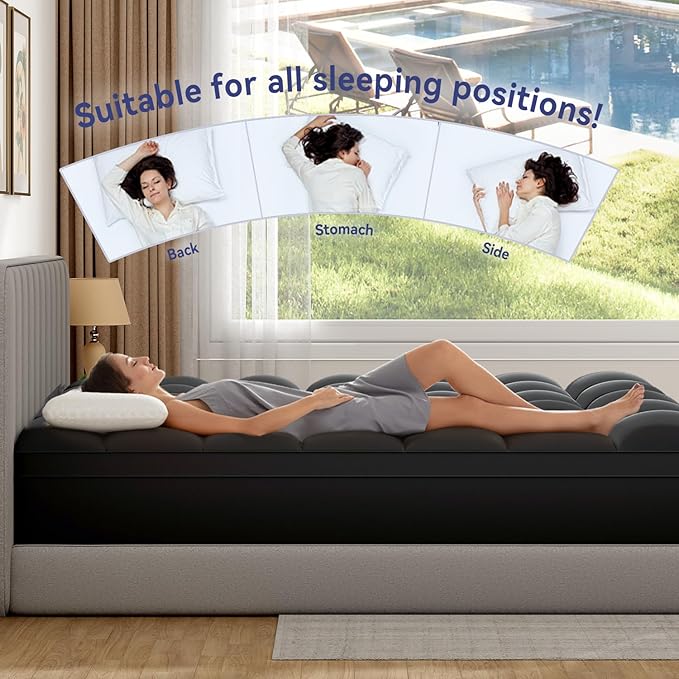 ELEMUSE Full XL Black Mattress Topper - Image 5