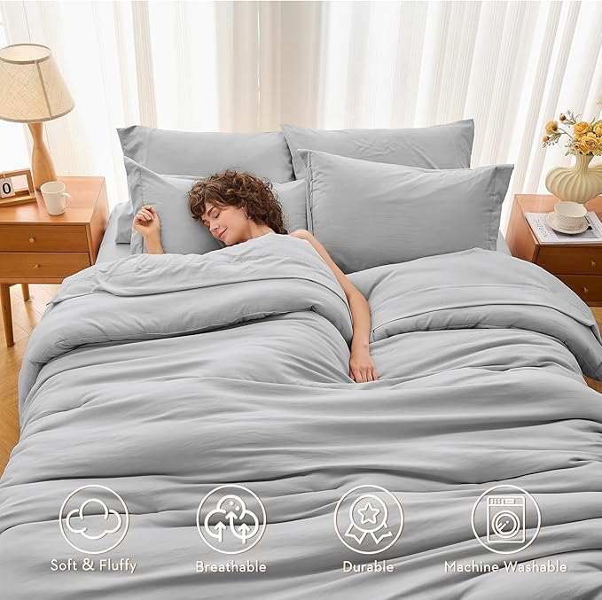 MUXHOMO 5 Pieces Twin Comforter Set, Soft Bed in a Bag Twin Size, All Season - Image 2