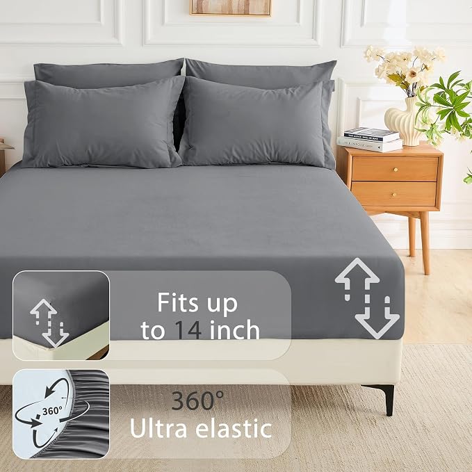 MUXHOMO 7 Pieces King Comforter Set, Soft Bed in a Bag King Size, All Season - Image 6