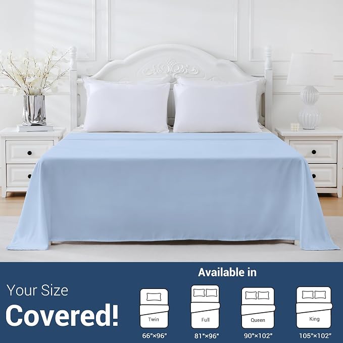 Bulk Full Flat Sheets Only, 6 Pack Quick Sort Top Bed Sheet, Color-Coded Label - Image 5