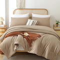 ROSGONIA Comforter Full Size for Girls Boys Teens Taupe Brown, Lightweight Dorm by ROSGONIA