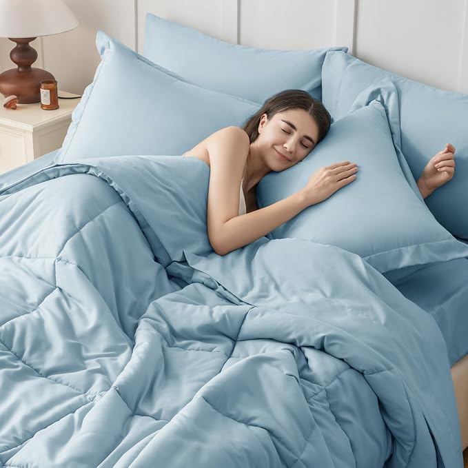 JOLLYVOGUE Queen Comforter Set, Ultra-Soft Bed in a Bag Queen Size 7 Pieces - Image 7