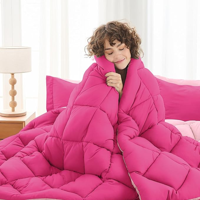 MUXHOMO 5 Pieces Twin Comforter Set, Reversible Bed in a Bag Twin Size - Image 4