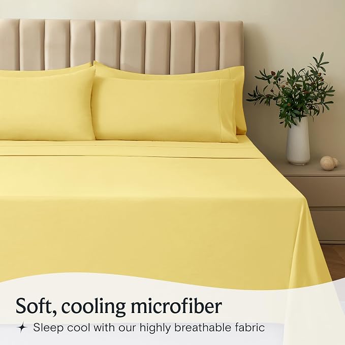 LuxClub 3 PC Twin XL Sheet Set, Deep Pockets Wrinkle Free Cooling Bed Sheets - Image 3
