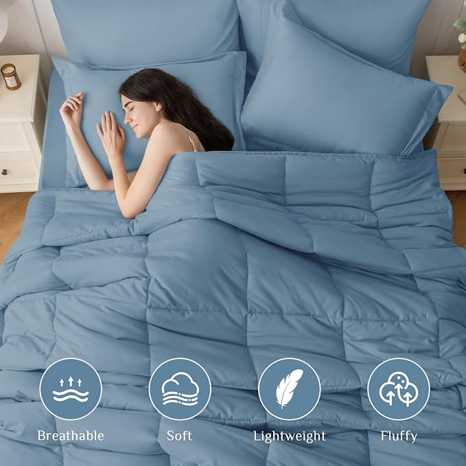 JOLLYVOGUE California King Comforter Set, Ultra-Soft Bed in a Bag Cal King Size - Image 2