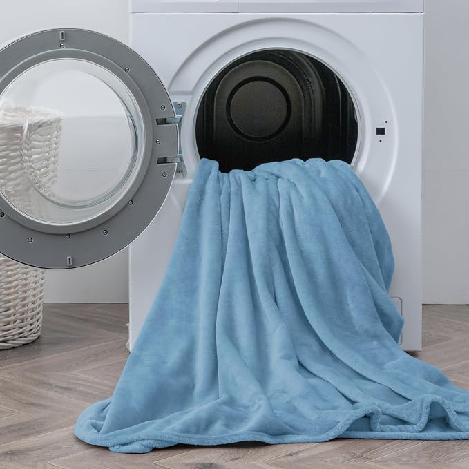 BEDELITE Flannel Sheets King Size Forever Blue - Image 8