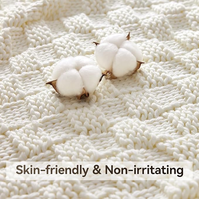 Knitted Weighted Blanket for Adult, No Beads Heavy Blanket 50” x 60'' 10lbs - Image 5
