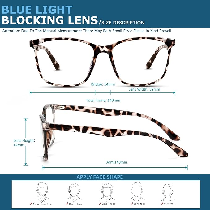 Oilway Blue-Light Blocking Glasses Computer Reading/Gaming/TV/Phones Glasses - Image 6