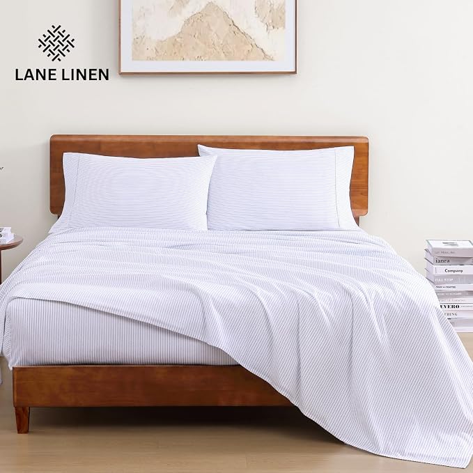 LANE LINEN 100% Organic Cotton Twin XL Sheets Set 3-Piece Pure Percale - Image 2