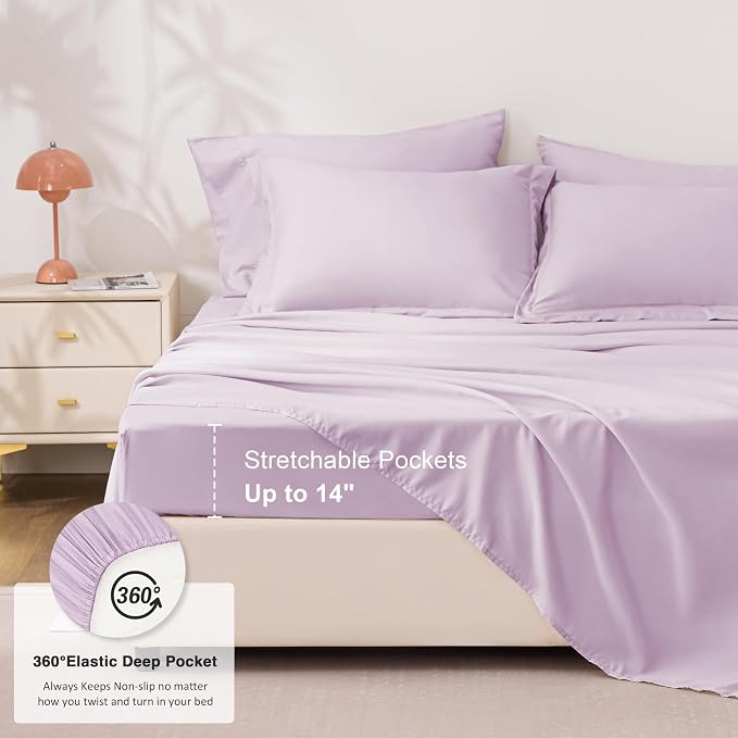 Love's cabin Full Comforter Set Light Purple, 7 Pieces Full Bed in a Bag - Image 6
