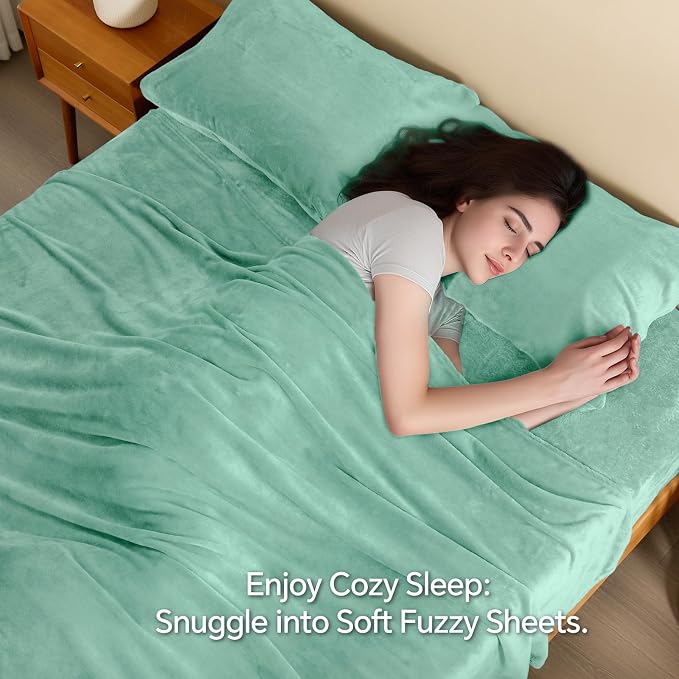 BEDELITE Flannel Sheets Queen Size Haze Blue - Image 3