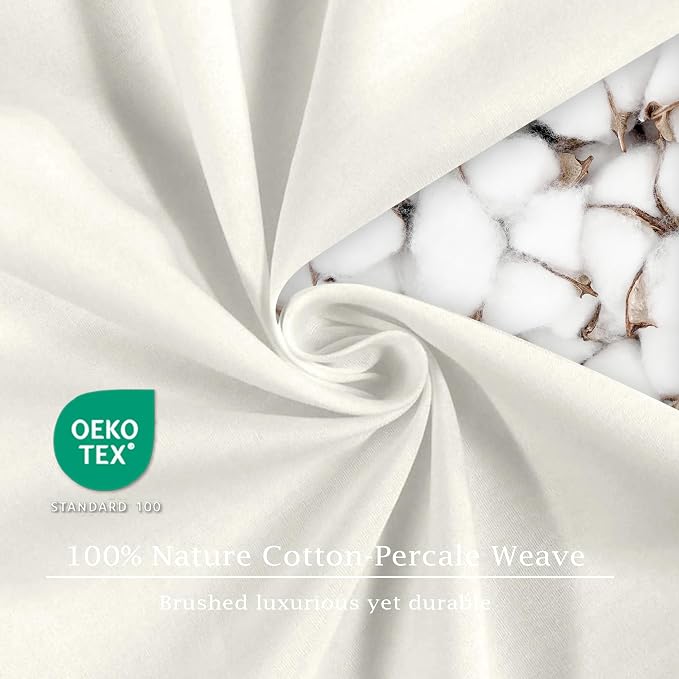 FreshCulture Pure Cotton Fitted Sheets Queen Size, 300 Thread Count Percale - Image 6