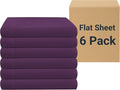 ZPECC Queen Flat Sheet Only 6 Pack, Durable Dark Purple Top Bed Sheets by ZPECC-ABrandThatHasBeenFocusedOnBabyProductsFor18Years