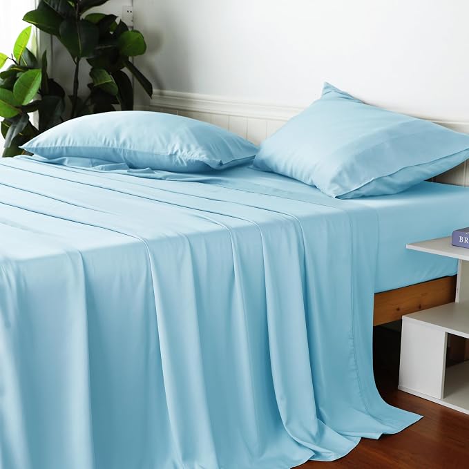 Bamboo Viscose Flat Sheets Only, Sateen Weave Queen Size Flat Sheet Only - Image 5