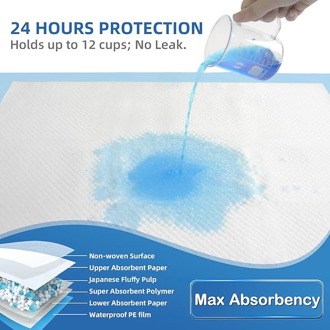 SOFYFINE 100 Count Bed Pads 30"x36" Thicken Adults Incontinence Underpads - Image 3