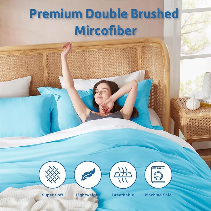 Nestl Bright Blue Duvet Cover Full Size - Image 6