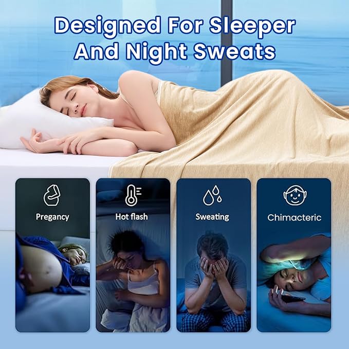 TOPCEE Cooling Blanketfor Night Sweats Absorbs Heat to Keep Adults, Children - Image 4