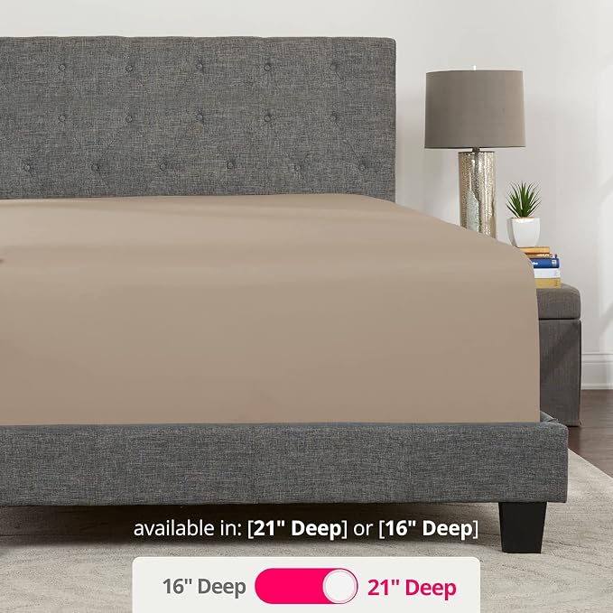 Deep Fitted Sheets King – King Size Fitted Sheet Only Deep Pocket – 21” King - Image 3