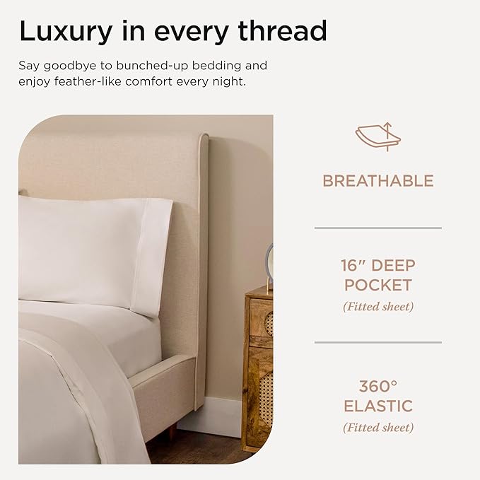 Threadmill Luxury 800 Thread Count King 100% Cotton Sheets - Image 5