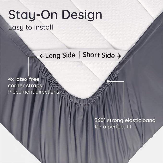 Bambaw 100% Viscose Derived from Bamboo Fitted Sheet Twin Size, Cooling Fitted - Image 5