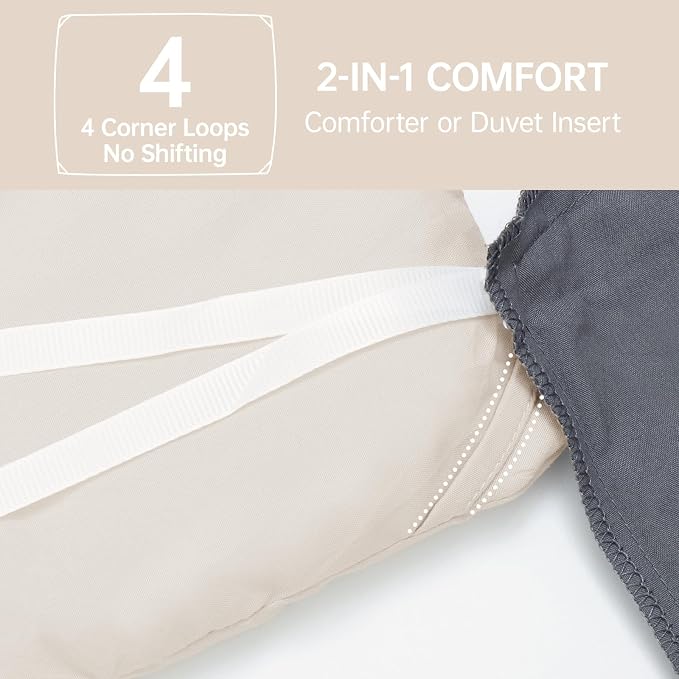MUXHOMO Beige Full Comforter Sets, All Season Ultra Soft Down Alternative - Image 6