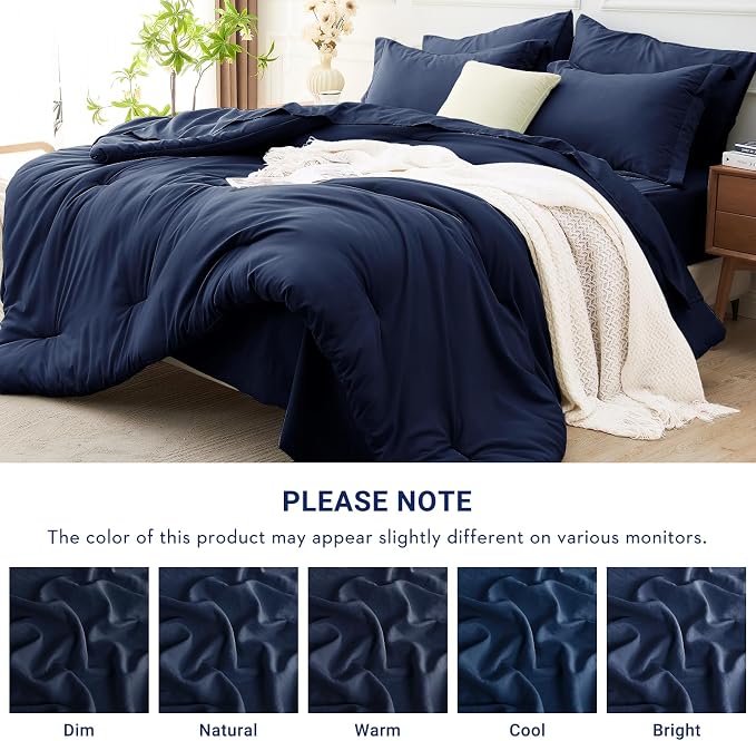MUXHOMO 7 Pieces Queen Comforter Set, Soft Bed in a Bag Queen Size, All Season - Image 8