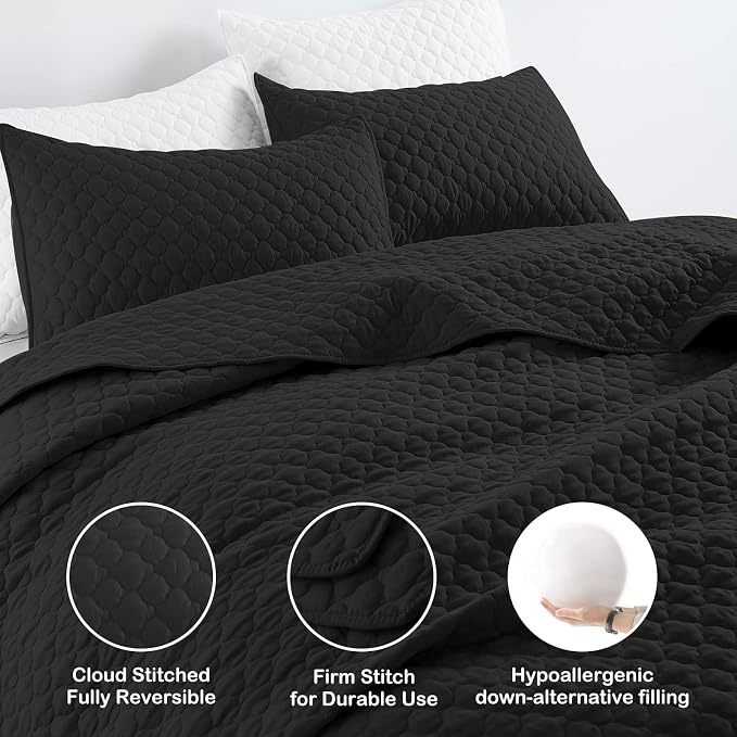 HORIMOTE HOME Quilt Set King Size, Soft Coverlet Set Lightweight Microfiber - Image 2