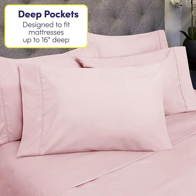 Queen Sheets Pale Pink - Image 5