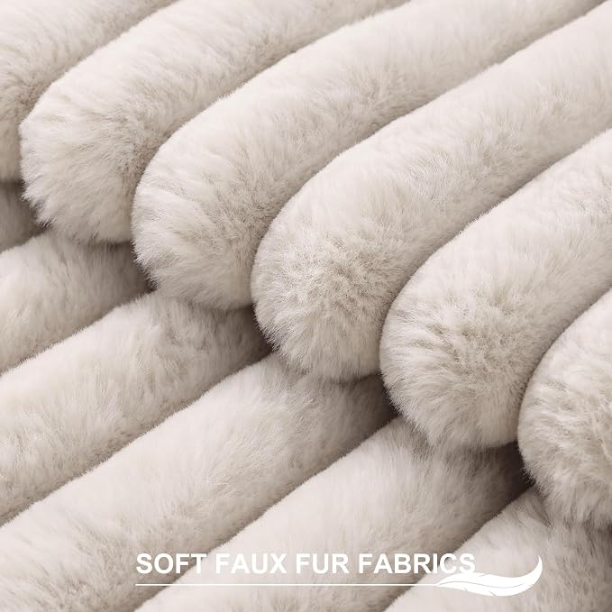 Pallene Faux Fur Plush Throw Pillow Covers 18x18 Set of 2, Luxury Soft Fluffy - Image 2