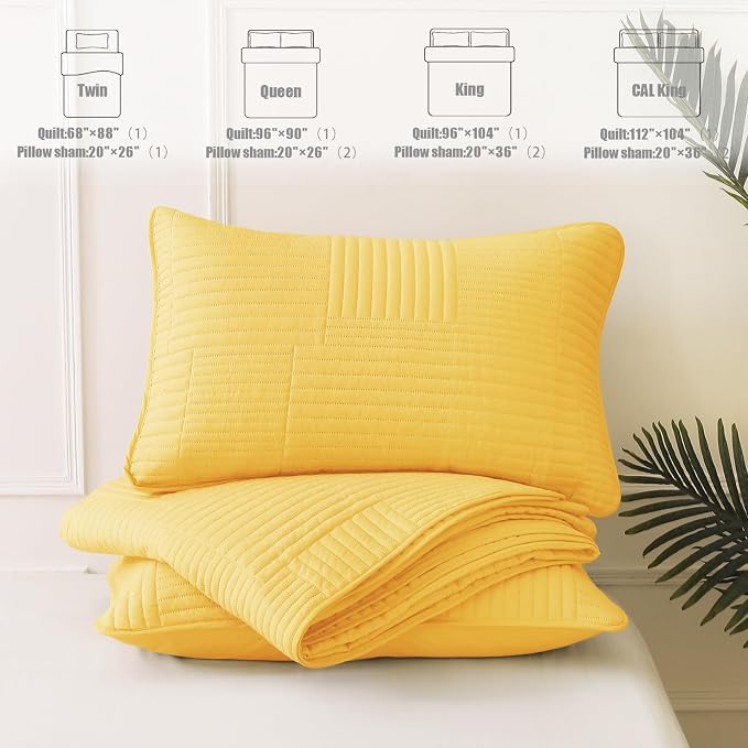Whale Flotilla Ultra Soft King Quilt Bedding Set, Lightweight Microfiber Yellow - Image 7