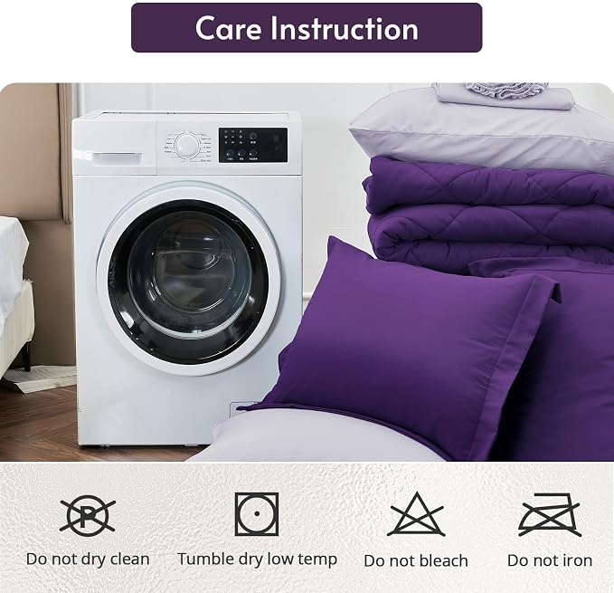 MUXHOMO 7 Pieces King Comforter Set, Reversible Bed in a Bag King Size - Image 9