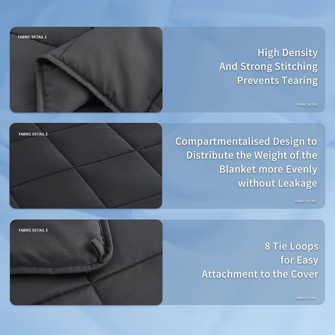 Topcee Weighted Heavy Comfort Blanket, Cooling Breathable Polyester Material - Image 5