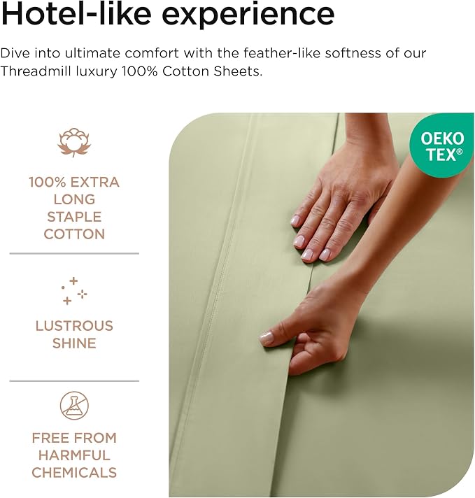 Threadmill Luxury 800 Thread Count California King 100% Cotton Sheets - Image 5
