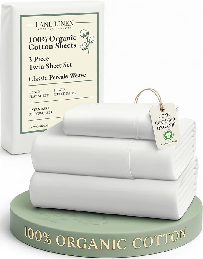 LANE LINEN Twin Bed Sheets, 100% Organic Cotton Sheets Twin Size, Hotel Quality by LaneLinen