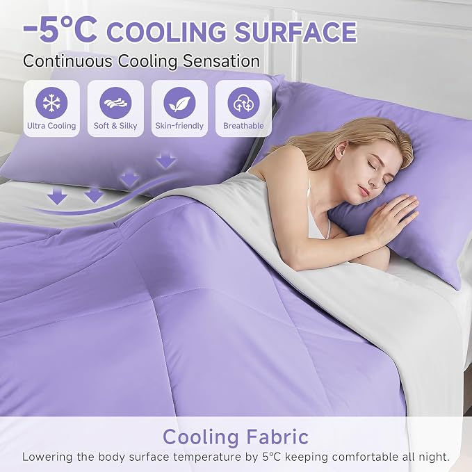 HOMFINE Cooling Comforter King Size, Japanese Double-Sided Cold Tech Fabric - Image 2