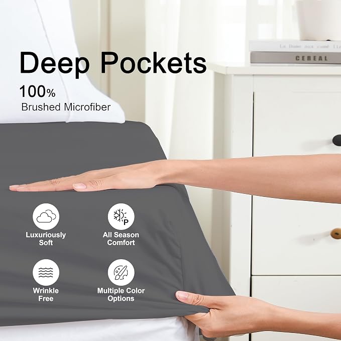 Hotella 100% Microfiber Ultra Soft 39"x80" Twin XL Fitted Sheet Only, Hotel - Image 3