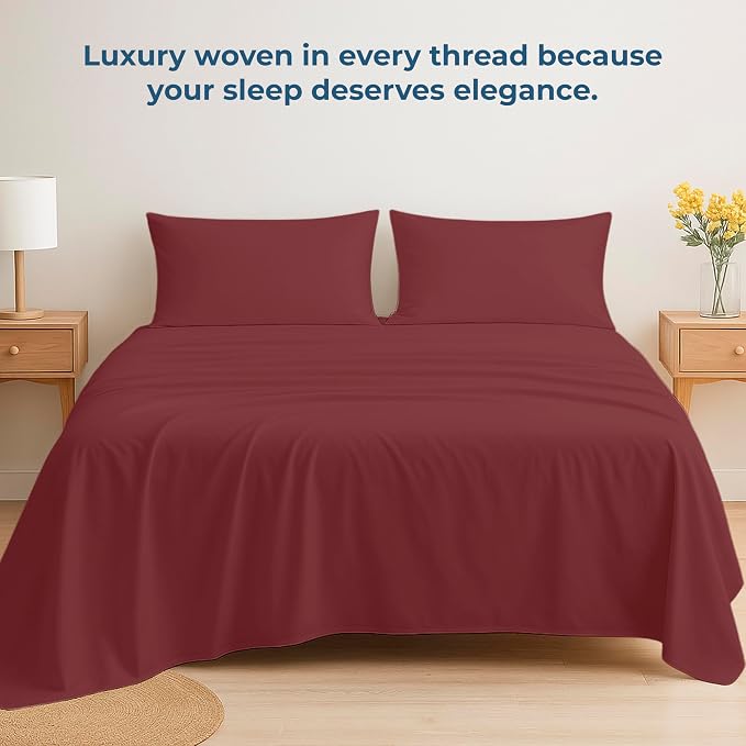 Royale Linens 100% Organic Cotton Full Flat Sheet Only - Image 6