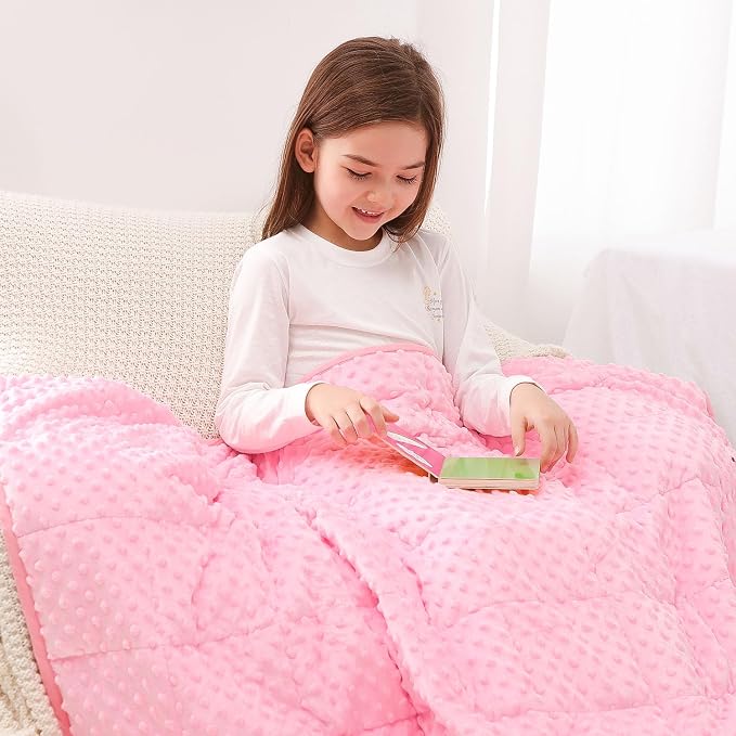Kivik Weighted Blanket 7 lbs, Small Minky Dotted Blankets, Soft Heavy Blanket by Kivik