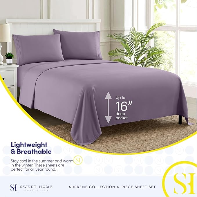 Twin Sheets - Breathable Luxury Sheets - 1800 Supreme Collection Extra Soft - Image 3