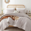 ROSGONIA California King Comforter Set Linen Grey, All Season Soft Bedding by ROSGONIA