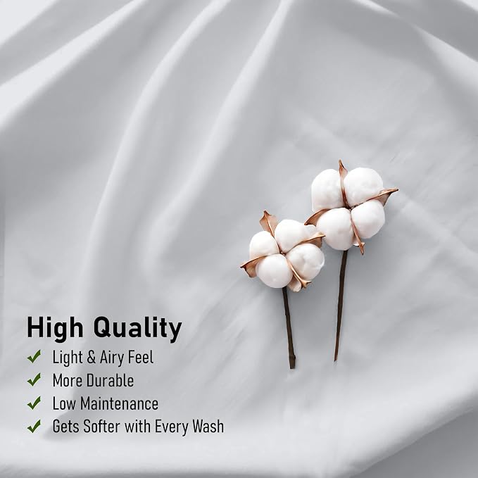 RUVANTI 100% Cotton Sheets – Twin XL Size Percale Bedding, Cooling & Breathable - Image 5